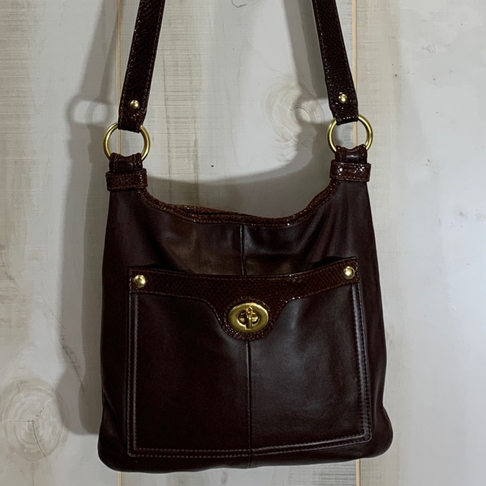 Coach Penelope Brown Leather Crossbody Twistlock - Picture 2 of 4